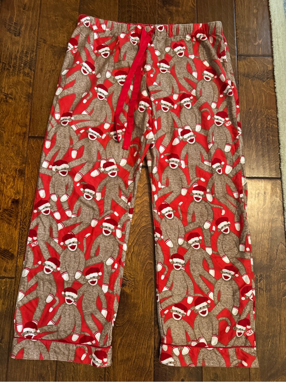 Nick & Nora Christmas Sock Monkey Pajama Pants Women’s XL Cotton NWOT